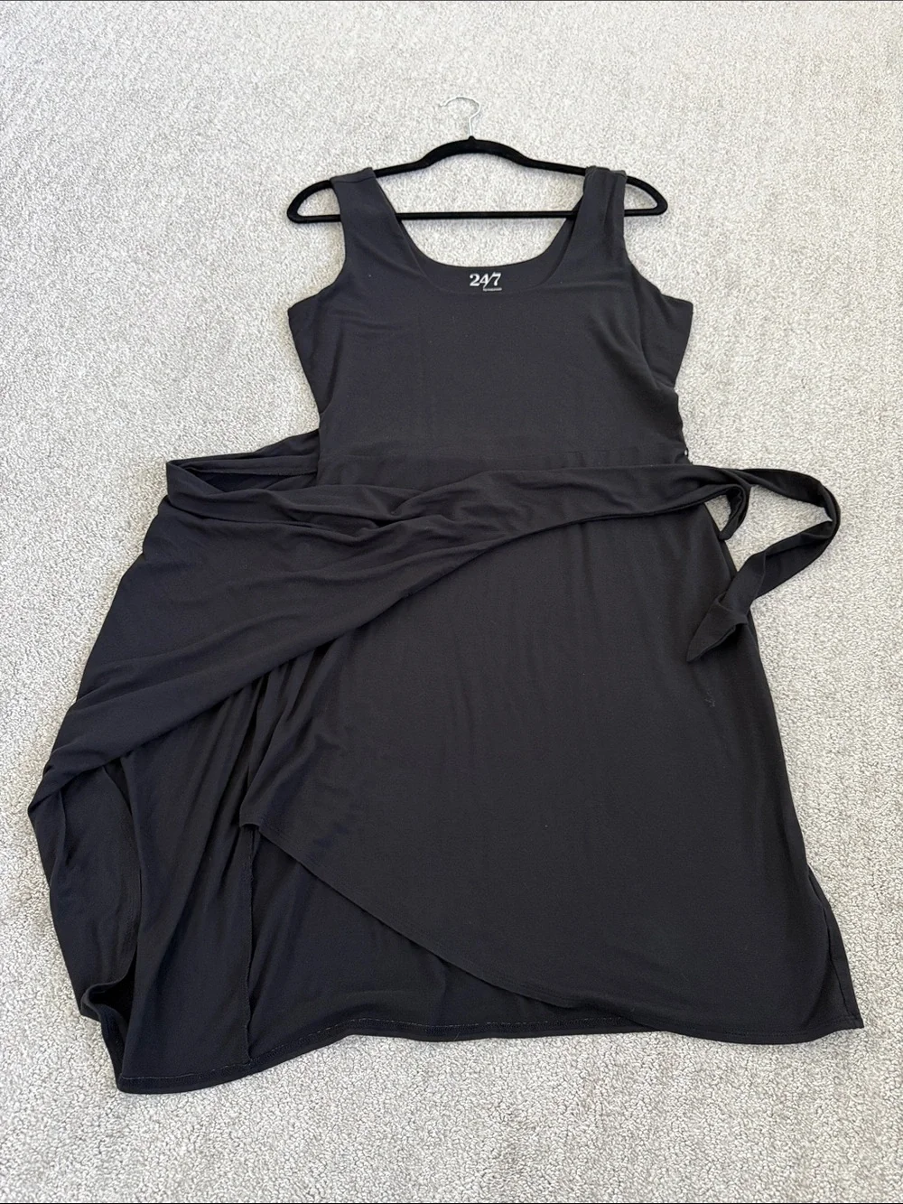 Little Black Tank Dress with Wrap Skirt - Picture 7 of 9